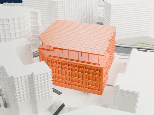 Europa building model, South view