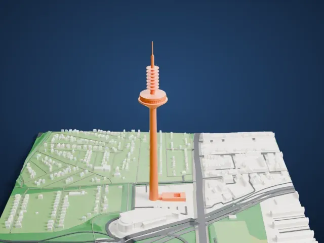 Europaturm model, East view