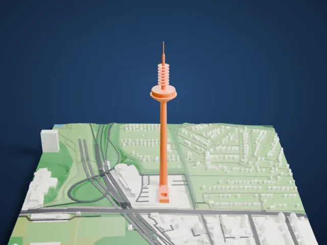 Europaturm model, North view