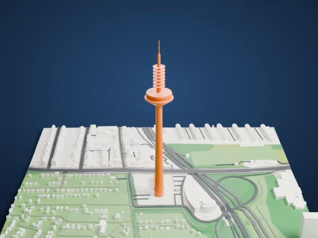 Europaturm model, South view