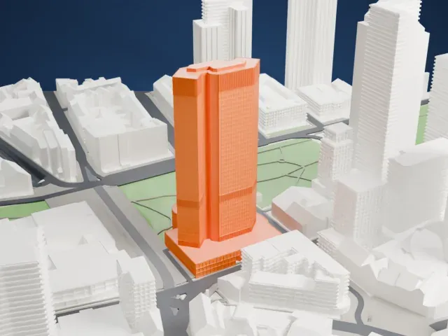 Eurotower (Frankfurt am Main) model, East view