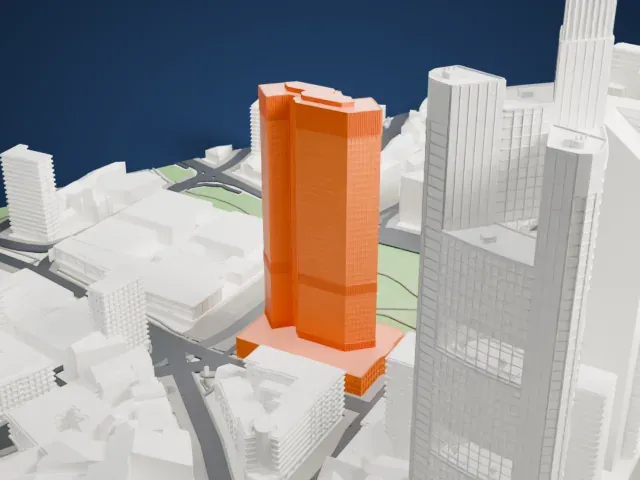 Eurotower (Frankfurt am Main) model, North view