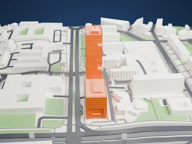 Eurotower (Zagreb) model, North view