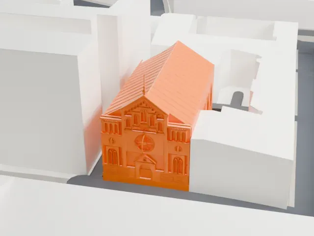 Evangelical Lutheran Church of Saint Catherine model, East view