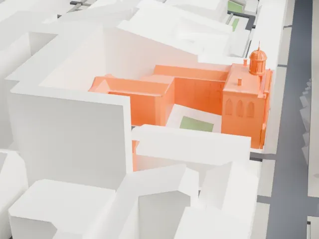 Evangelical Lutheran Church of Saint Mary model, North view