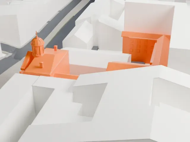 Evangelical Lutheran Church of Saint Mary model, South view