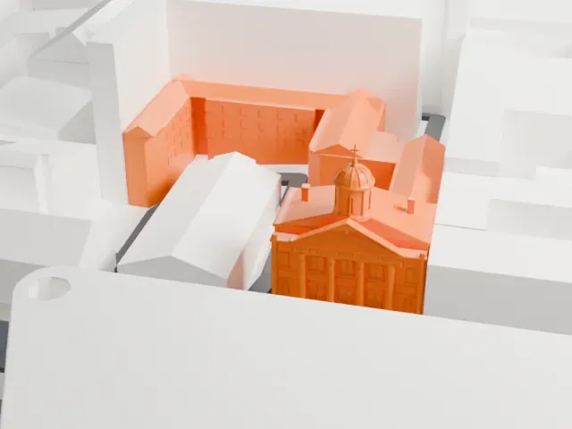 Evangelical Lutheran Church of Saint Mary model, West view