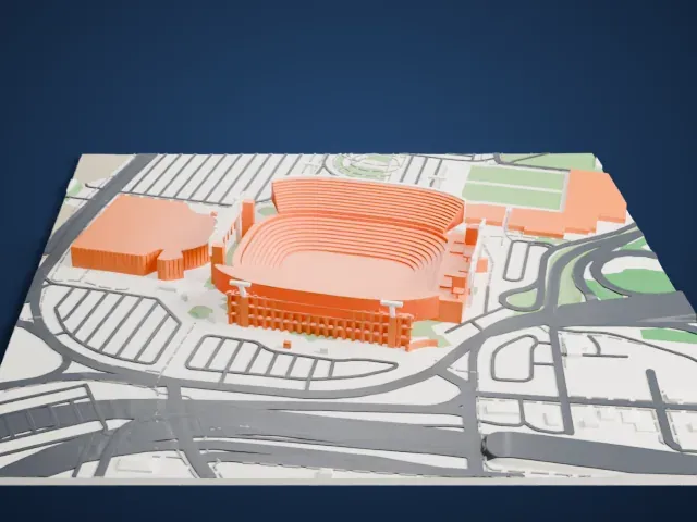 EverBank Stadium model, East view