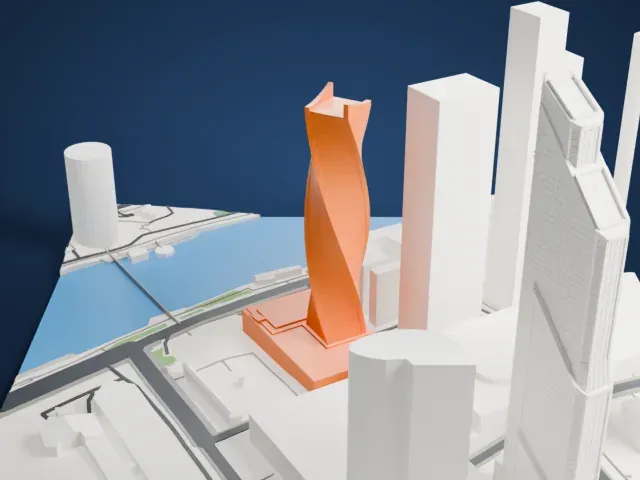 Evolution Tower model, North view
