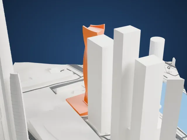 Evolution Tower model, West view
