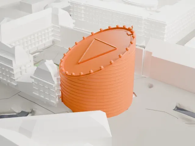 Évry Cathedral model, East view