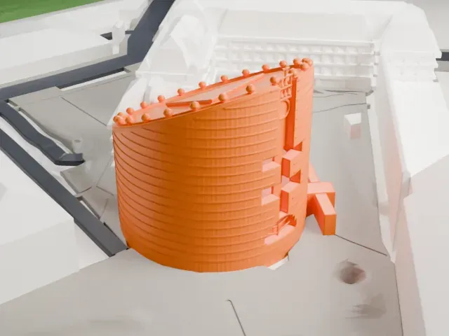 Évry Cathedral model, North view