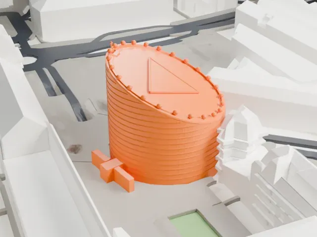 Évry Cathedral model, South view