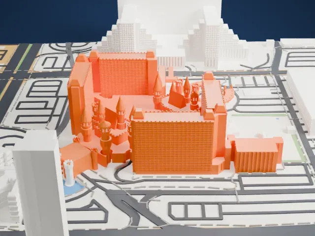 Excalibur Hotel and Casino model, North view
