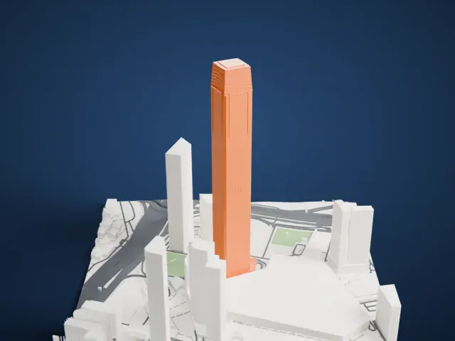 The Exchange 106 model, North view