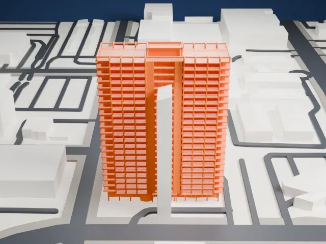 Executive Towers model, North view