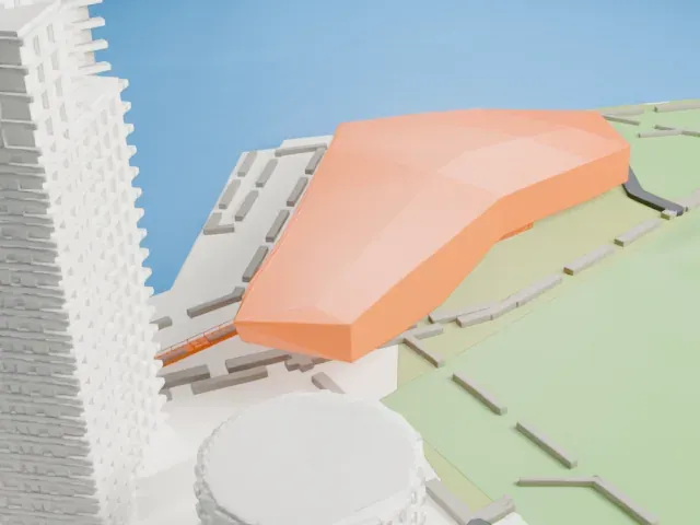 Eye Filmmuseum model, East view