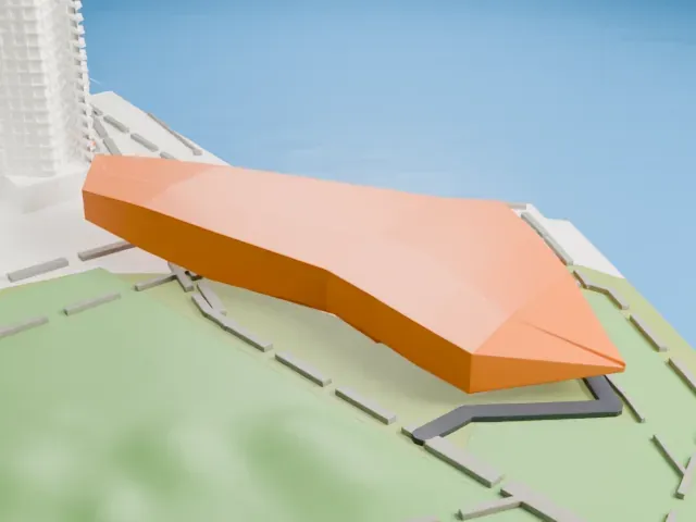 Eye Filmmuseum model, North view