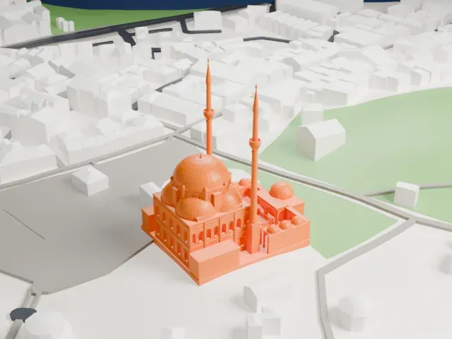 Eyüp Sultan Mosque model, East view