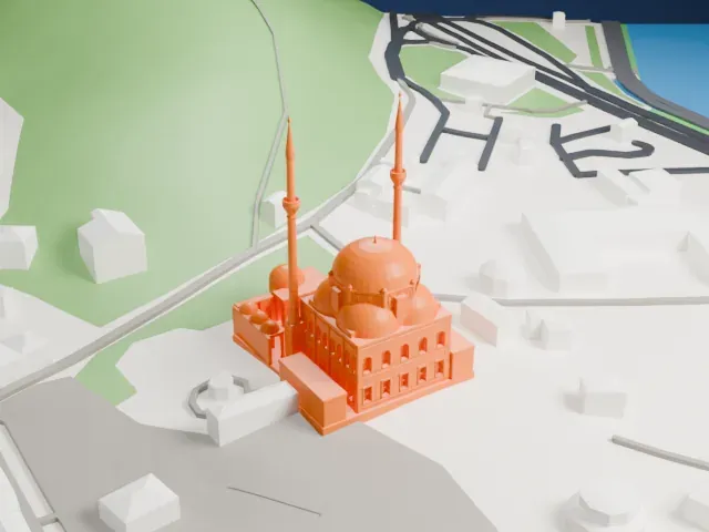 Eyüp Sultan Mosque model, South view