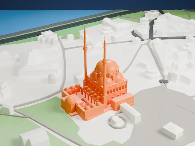 Eyüp Sultan Mosque model, West view