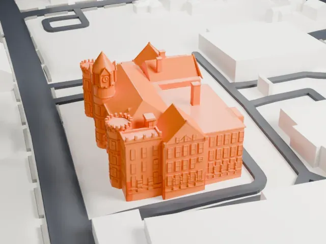 Fairfield County Courthouse, Bridgeport model, East view