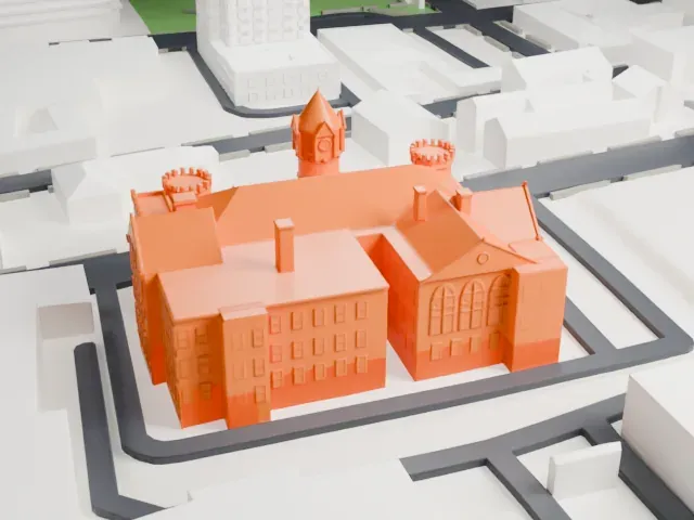 Fairfield County Courthouse, Bridgeport model, North view
