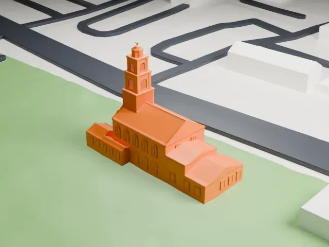 Fairfield Dutch Reformed Church model, East view