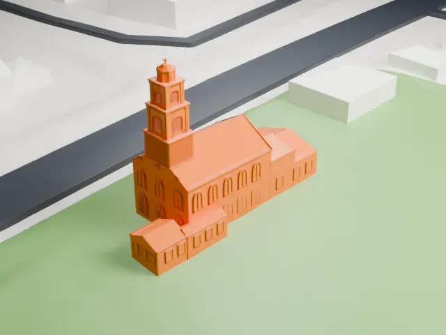 Fairfield Dutch Reformed Church model, South view
