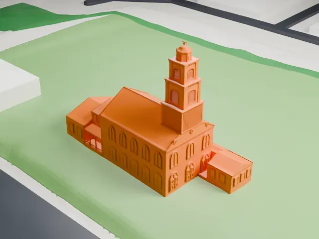 Fairfield Dutch Reformed Church model, West view
