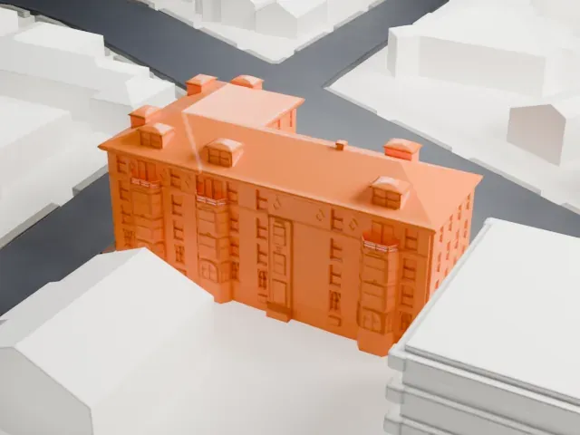 Fairmount Apartments, Jersey City model, West view