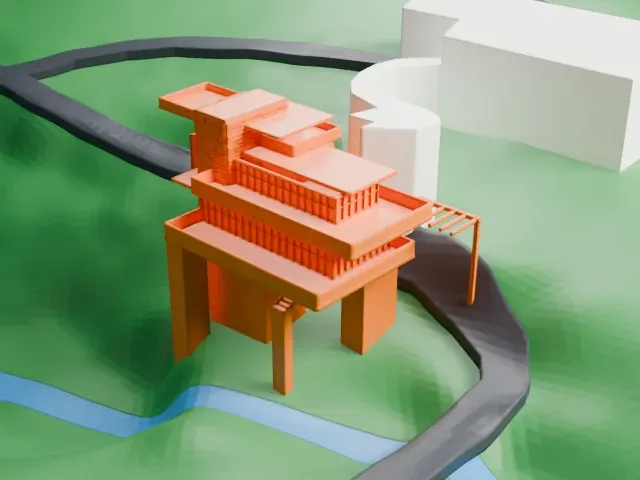 Fallingwater model, East view