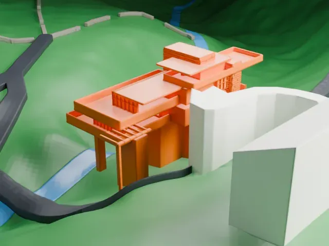 Fallingwater model, North view