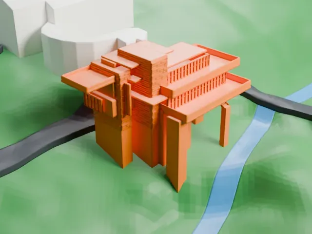 Fallingwater model, South view
