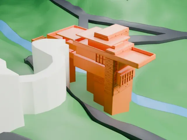 Fallingwater model, West view