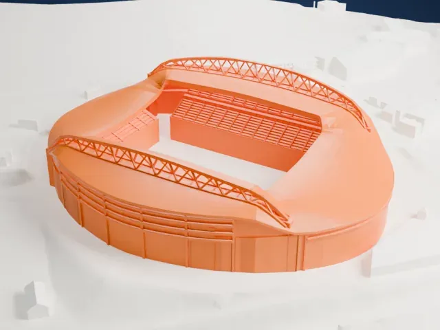 Falmer Stadium model, North view