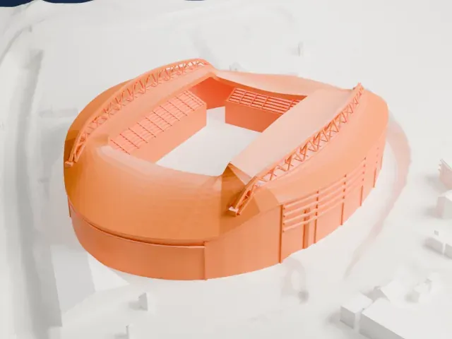 Falmer Stadium model, West view