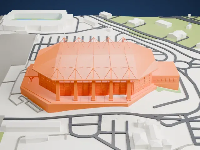 Farmasi Arena model, West view