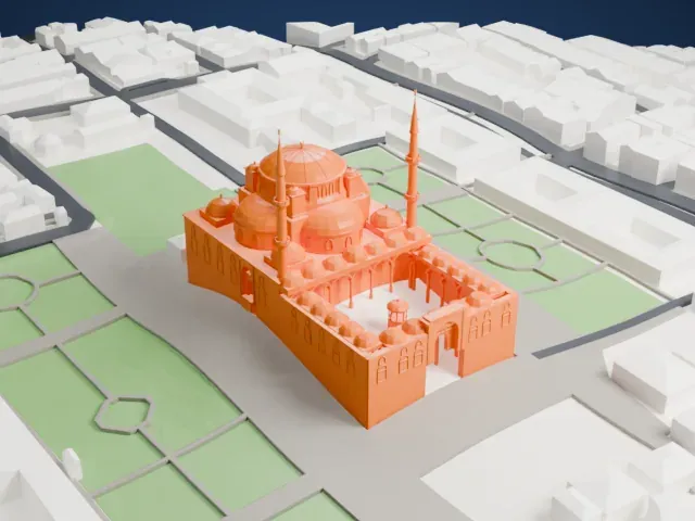 Fatih Mosque, Istanbul model, North view