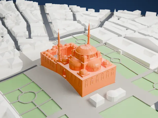 Fatih Mosque, Istanbul model, South view