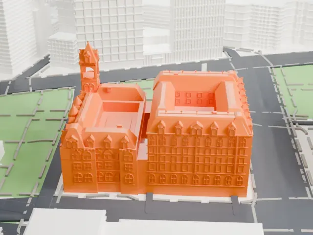 Federal Building and Post Office, Brooklyn model, East view