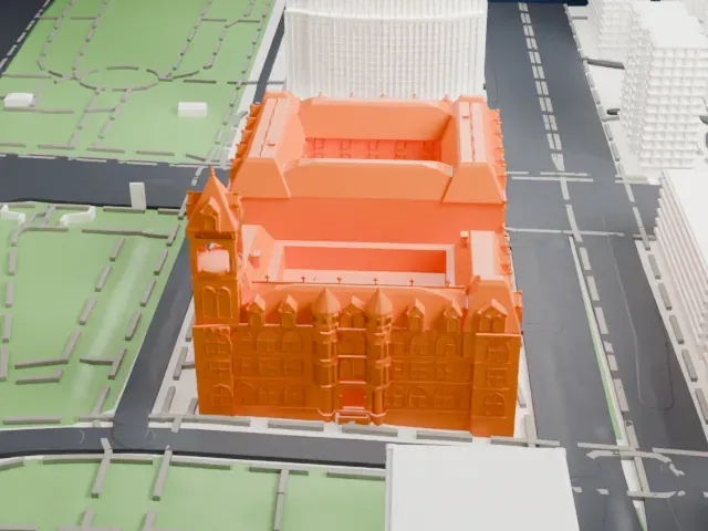 Federal Building and Post Office, Brooklyn model, South view