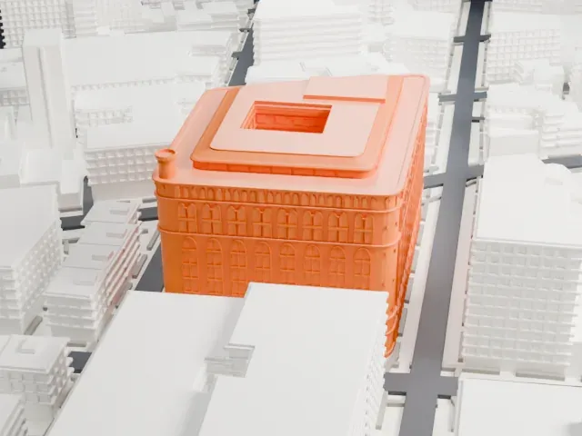 Federal Office Building model, South view