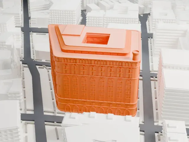 Federal Office Building model, West view