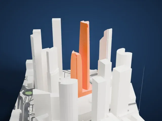 Federation Tower model, South view