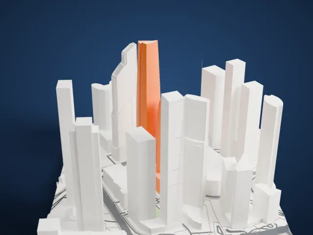 Federation Tower model, West view