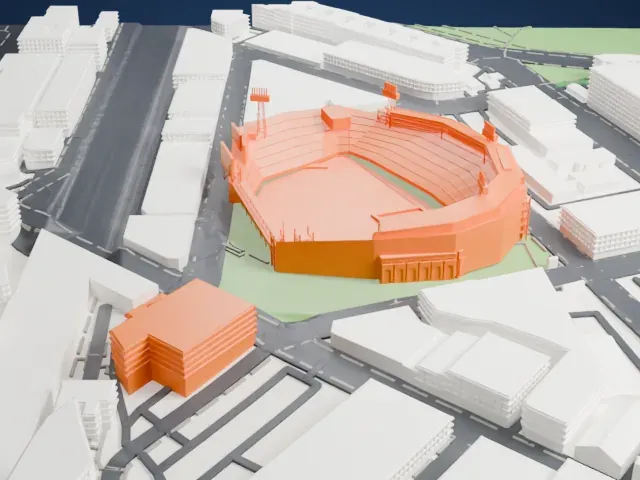 Fenway Park model, West view