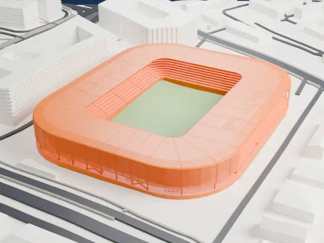 Ferencváros Stadion model, North view