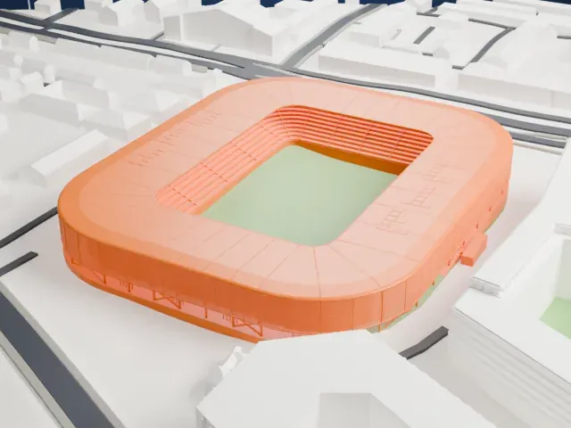 Ferencváros Stadion model, South view