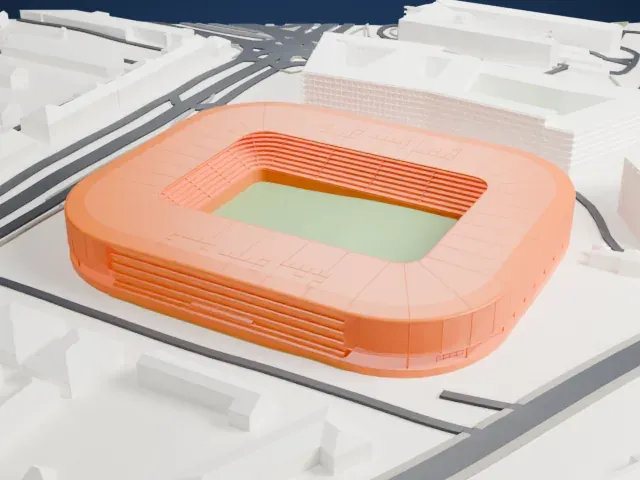 Ferencváros Stadion model, West view